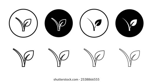 Vegan icon outline set sign