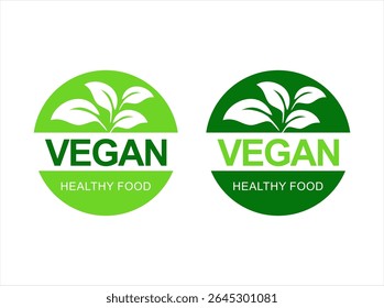 Vegan icon set badge and emblem sign bio ecology organic logo and badges label tag collection