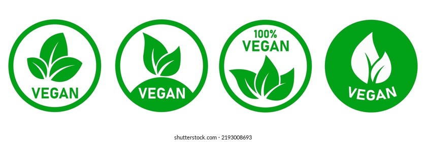 Vegan icon set. Line art style. Organic, bio, environmental symbol. Vector illustration isolated on a white background