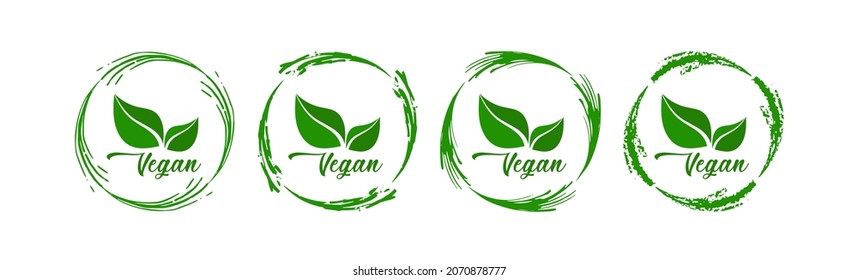 vegan icon set on white background