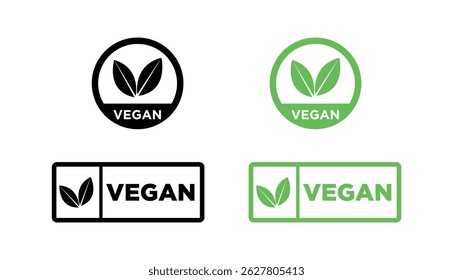 Vegan icon set on white background