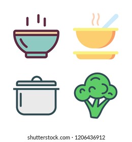 vegan icon set. vector set about broccoli and soup icons set.