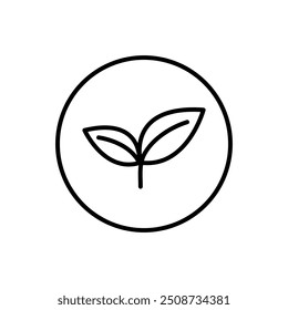 Ícone vegano, ilustração vetorial. Vetor ícone vegan ilustração linear para web e app em fundo branco..eps
