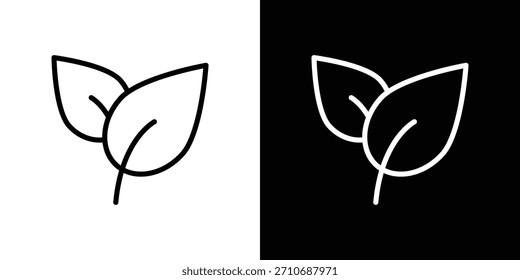 Vegan icon. Vector linear icon isolated in black and white