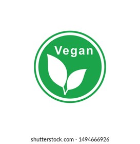 Vegan icon vector logo design illustration