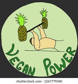 Vegan icon vector. vegan power sign.