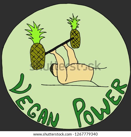 Vegan icon vector. vegan power sign.