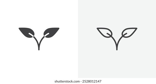 Conjunto de iconos de Vector vegano en color blanco y negro.