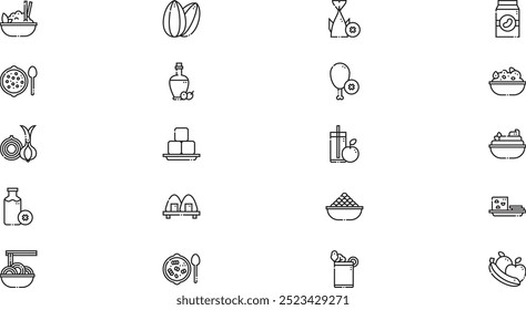 Iconos veganos Colección de iconos vectoriales de alta calidad con trazo editable. Ideal para Profesional y Proyectos Creativos.