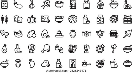 Iconos veganos Colección de iconos vectoriales de alta calidad con trazo editable. Ideal para Profesional y Proyectos Creativos.