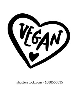 Vegan. Illustration motivation quote for your design: card, banner, poster