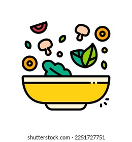 Vegan ingredient vector icon Fill Color style.Can be use for wedding invitation, card design and background design