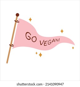 Vegan Inspirational poster with hand and carrot as megaron. Go Vegan. For T-shirts, bags, badges, stickers, menu. Hand draw.