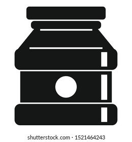 Vegan jam jar icon. Simple illustration of vegan jam jar vector icon for web design isolated on white background