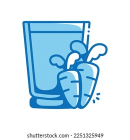 Vegan Juice vector icon blue outline style.Can be use for wedding invitation, card design and background design