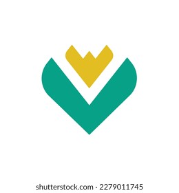 Vegan King logo mark. The Vegan King logo is a combination of 3 elements: the letter V, the golden crown and the leaves. Thanks to its simplicity vegan king logo look great on any background.