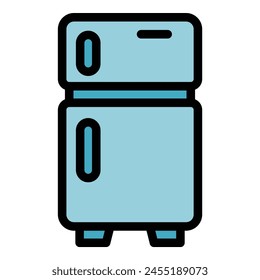 Vegan kitchen fridge icon outline vector. Healthy diet. Vegetarian food color flat