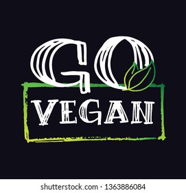 Vegan label  - hand drawn doodle poster