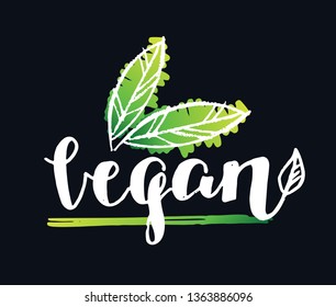 Vegan label  - hand drawn doodle poster