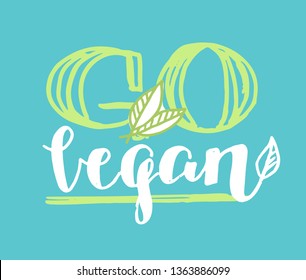 Vegan label  - hand drawn doodle poster