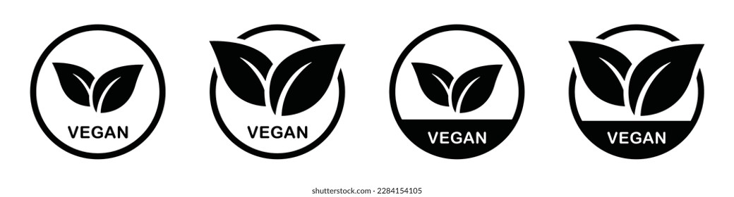 Vegan label icon. Leaf icon, vector illustration