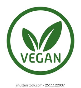 Rótulo vegano. Estilo de vida, adesivo, amigável, livre de crueldade, folha, folhas, vegetais, verde, vegetariano, vegetariano, vegetariano, produtos animais recusa, salvar o planeta, bondade, respeitar toda a vida, paz, combustível limpo