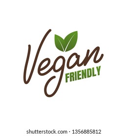 Vegan label. Vector lettering sticker for Vegan food products.