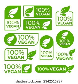 vegan labels sign vector design elements