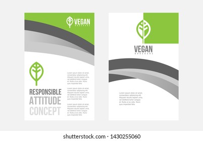 vegan leaf flyer brochure poster pamphlet cover design layout for a company or business