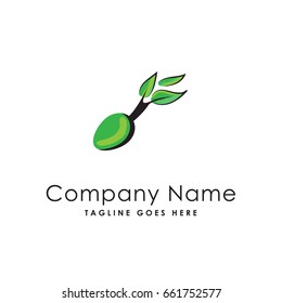 vegan leaf logo template