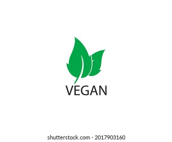 Vegan, leaf, natural icon on white background. Vector illustration.