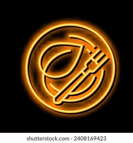 vegan leaf neon light sign vector. vegan leaf illustration