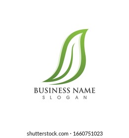 vegan leaf vector logo and symbol 