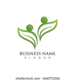 vegan leaf vector logo and symbol 