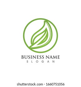 logo y símbolo vectorial de hoja vegana 