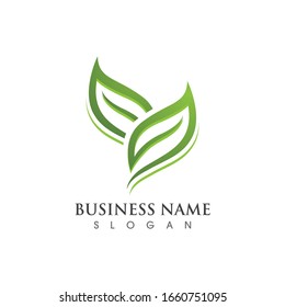 logo y símbolo vectorial de hoja vegana 