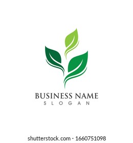 logo y símbolo vectorial de hoja vegana 