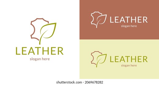 Vegan Leather Logo. Vector Illustration.