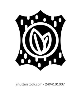 vegan leather sustainable fashion glyph icon vector. vegan leather sustainable fashion sign. isolated symbol illustration