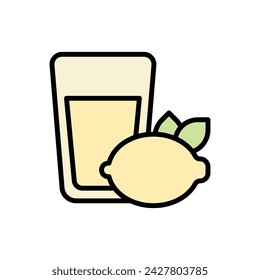 Vegan Lemon Juice Icon Vector Illustration