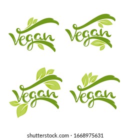 vegan lettering composition for logo template