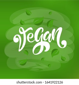 Vegan Lettering logo. Illustration for fastfood cafe menu, banner, poster. Vector. eps 10