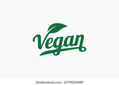 vegan lettering logo with sprouts on the letter v