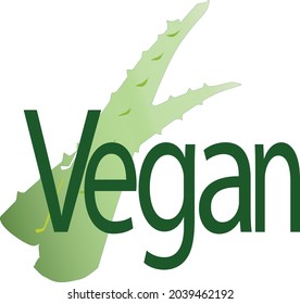 Vegan lettering on aloe background
