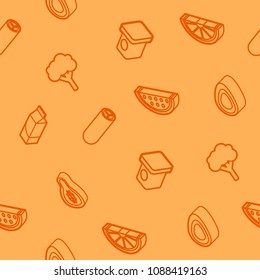 Vegan life outline isometric icons pattern