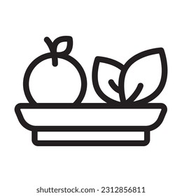 vegan line icon illustration vector graphic 
