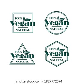 Vegan logo collection design template