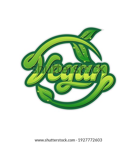 Vegan logo collection design template