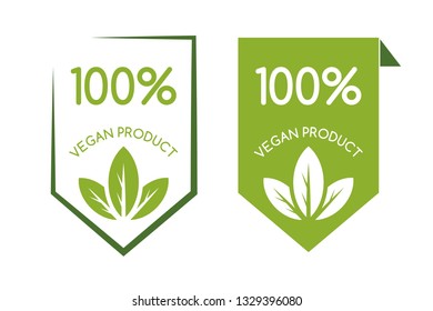 Vegan Logo Design. Vector Illustration