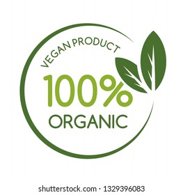 Vegan Logo Design. Vector Illustration